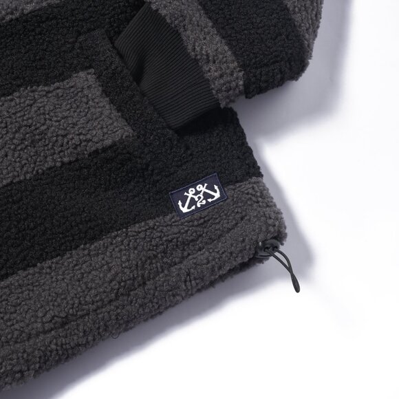 Striped Sherpa Fleece Zip-up Jacket - Picture 5 of 5